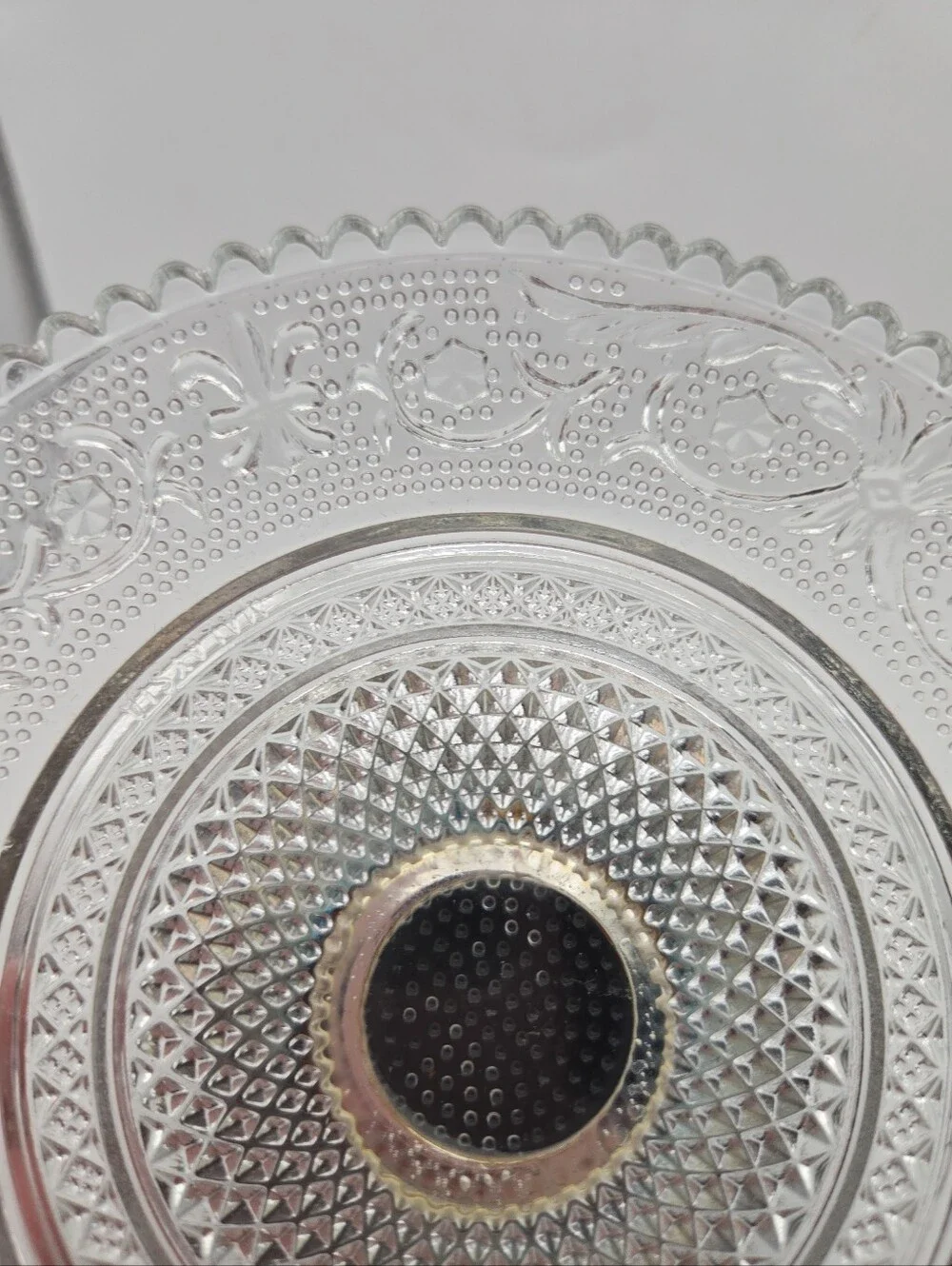 Vintage Silverplated Pedestal Server Cake Stand Glass Serving Tray w/ Box